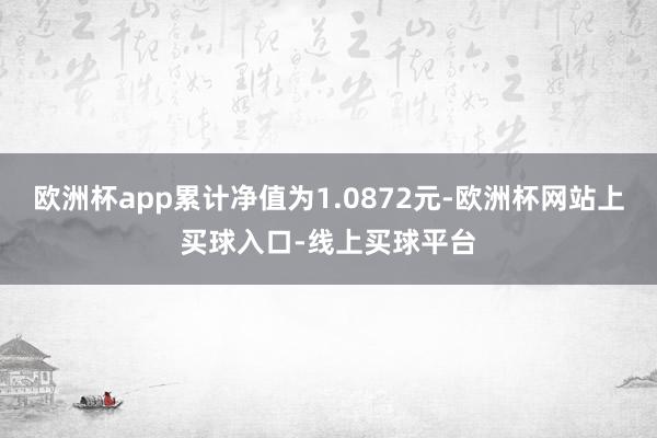 欧洲杯app累计净值为1.0872元-欧洲杯网站上买球入口-线上买球平台