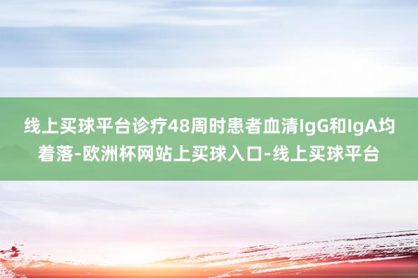 线上买球平台诊疗48周时患者血清IgG和IgA均着落-欧洲杯网站上买球入口-线上买球平台