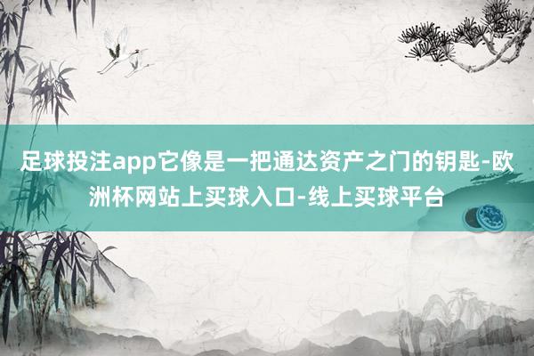 足球投注app它像是一把通达资产之门的钥匙-欧洲杯网站上买球入口-线上买球平台